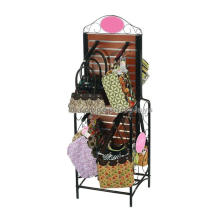 Custom Wooden Slatwall Hanging Tote Bag Display Fixture, Floor Retail Handbag Display Fixtures